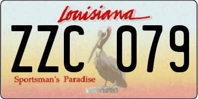 LA license plate ZZC079