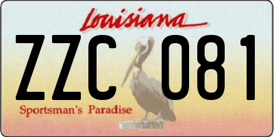 LA license plate ZZC081