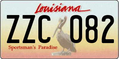 LA license plate ZZC082