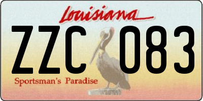 LA license plate ZZC083