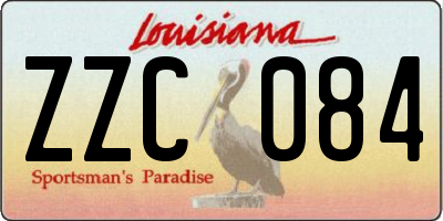 LA license plate ZZC084