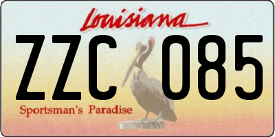 LA license plate ZZC085