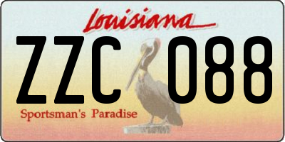 LA license plate ZZC088