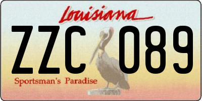 LA license plate ZZC089