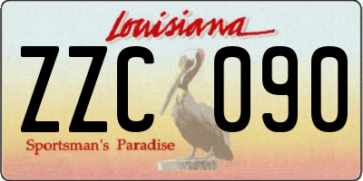 LA license plate ZZC090