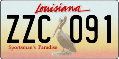 LA license plate ZZC091