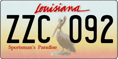 LA license plate ZZC092