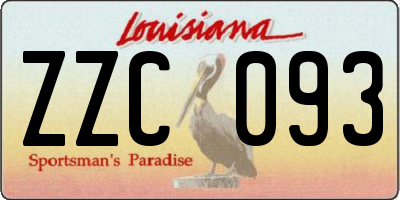 LA license plate ZZC093