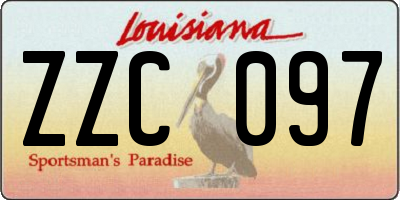 LA license plate ZZC097