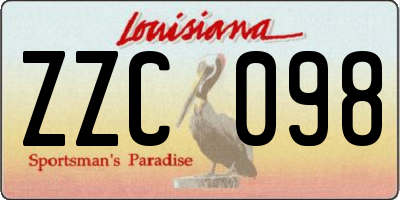 LA license plate ZZC098