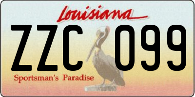 LA license plate ZZC099