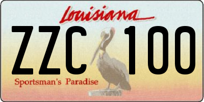 LA license plate ZZC100