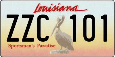 LA license plate ZZC101