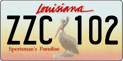 LA license plate ZZC102