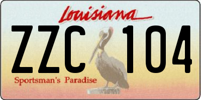 LA license plate ZZC104