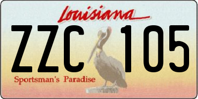 LA license plate ZZC105