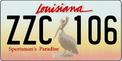 LA license plate ZZC106