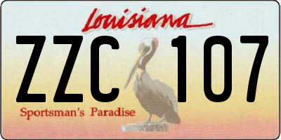 LA license plate ZZC107