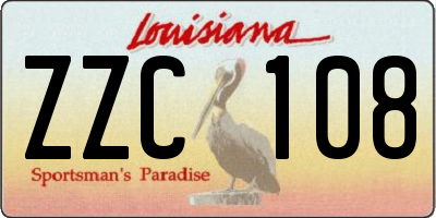 LA license plate ZZC108