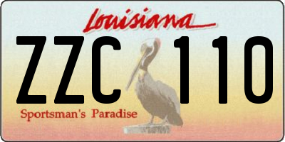 LA license plate ZZC110