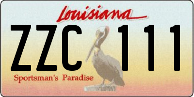 LA license plate ZZC111