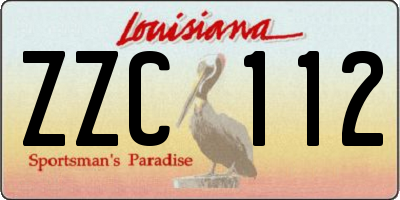 LA license plate ZZC112