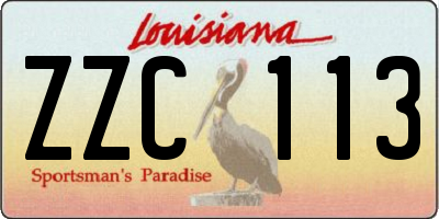 LA license plate ZZC113