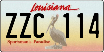 LA license plate ZZC114