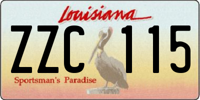 LA license plate ZZC115