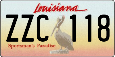 LA license plate ZZC118