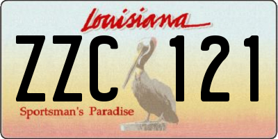 LA license plate ZZC121