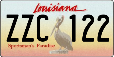 LA license plate ZZC122