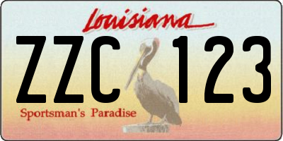 LA license plate ZZC123