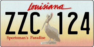 LA license plate ZZC124