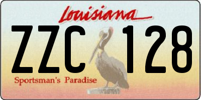 LA license plate ZZC128