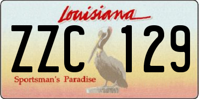 LA license plate ZZC129