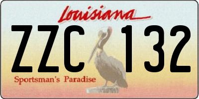 LA license plate ZZC132