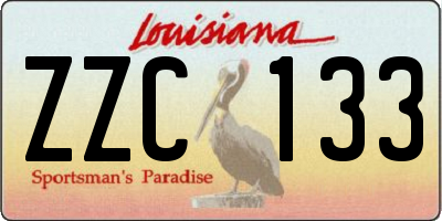 LA license plate ZZC133