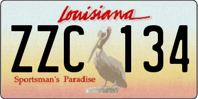 LA license plate ZZC134