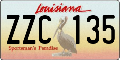 LA license plate ZZC135