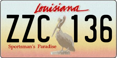 LA license plate ZZC136