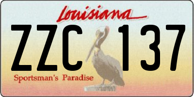 LA license plate ZZC137