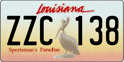 LA license plate ZZC138