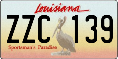 LA license plate ZZC139