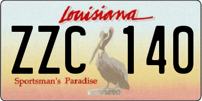 LA license plate ZZC140