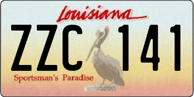 LA license plate ZZC141