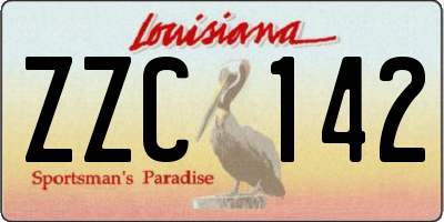 LA license plate ZZC142