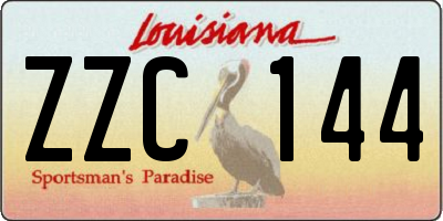 LA license plate ZZC144