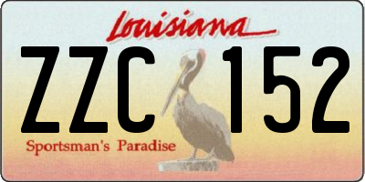 LA license plate ZZC152