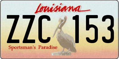 LA license plate ZZC153